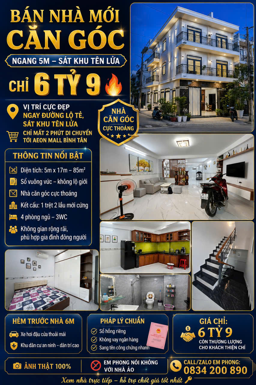 ÁN NHÀ CĂN GÓC MỚI – SÁT KHU TÊN LỬA  Giá: 6 tỷ 9 (TL)